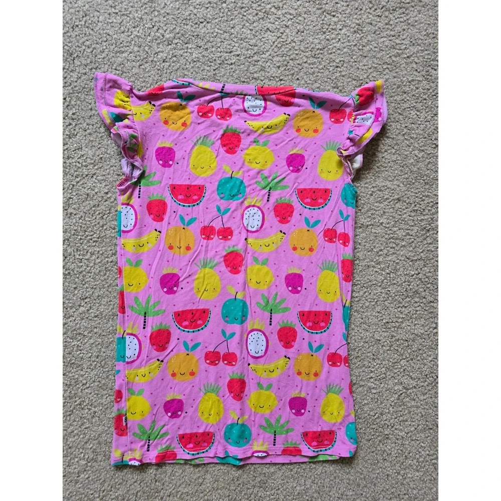 Little Bum Bums‎ Girls Pink Fruit Pajama Set Ruffle Sleeve Size 9-10